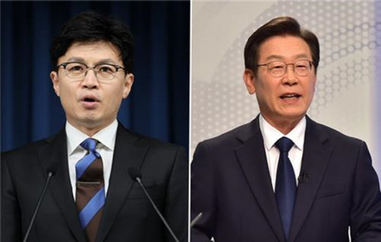 한동훈 법무부 장관과 이재명 더불어민주당 대표.<연합뉴스>